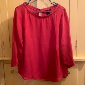 White House Black Market Silk Pink Top Size 14